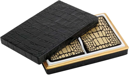 L’Objet Crocodile Box With 2 Decks Playing Cards