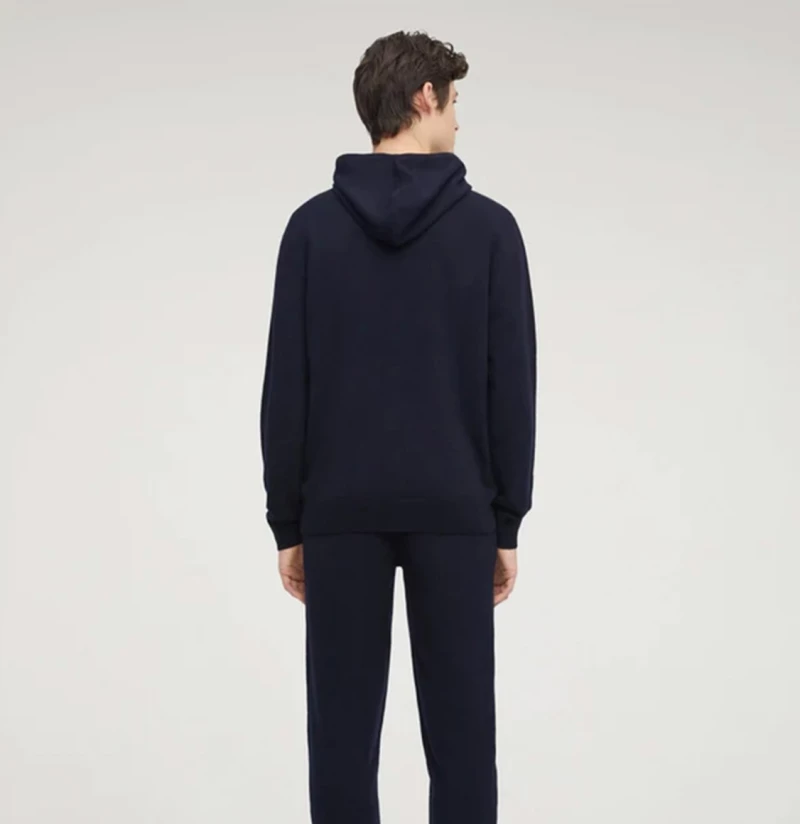 Aspesi Hooded Wool Sweatshirt Navy