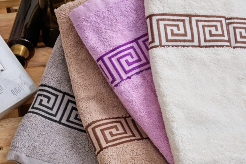 Πετσέτες Set Ζακάρ- Μπορντούρα Greek - Grey, 40x60cm, 58x105cm