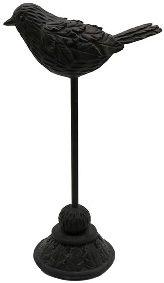 FUGLE DECO ΠΟΥΛΙ POLYRESIN ΜΑΥΡΟ 15x15xH18,3cmINTHEBOX