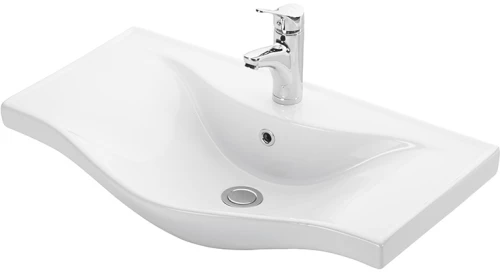 Νιπτήρας BASIC 75 γυαλιστερή πορσελάνη 75x46cm