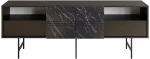 Μπουφές Kevan pakoworld μαύρο μαρμάρου-μαύρο πόδι 180x35x65εκ