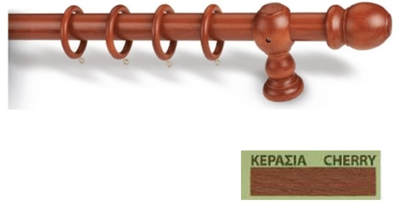 Κουρτινόξυλα Miraz Φ28 140cm Καρυδί