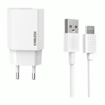 KINGLEEN E06 Φορτιστής κινητού / Mobile Charger με 2 Θύρες USB-A Και Καλώδιο USB Σε Micro - Χρώμα: Λευκό