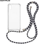 Θήκη Σιλικόνης με Κορδόνι Sonique Armor Clear Apple iPhone XR Rainbow Μαύρο - Sonique - Rainbow Μαύρο - iPhone XR