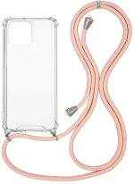 Θήκη Σιλικόνης με Κορδόνι Sonique Armor Clear Apple iPhone 13 Pro Max Ροζ - Sonique - Ροζ - iPhone 13 Pro Max
