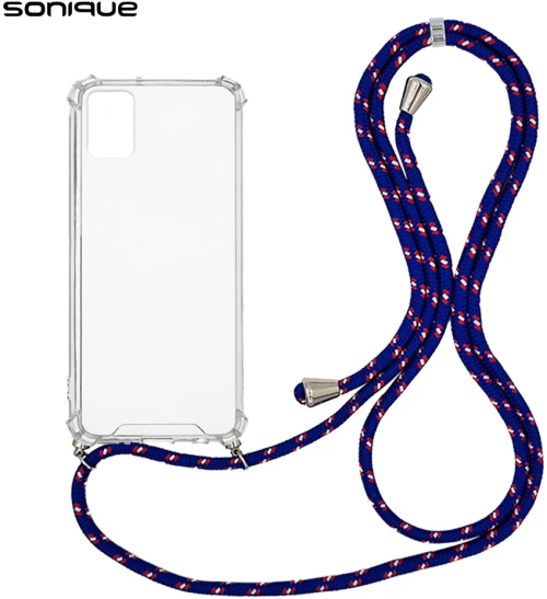 Θήκη Σιλικόνης με Κορδόνι Sonique Armor Clear Samsung Galaxy A71 Rainbow Μπλε - Sonique - Rainbow Μπλε - Galaxy A71