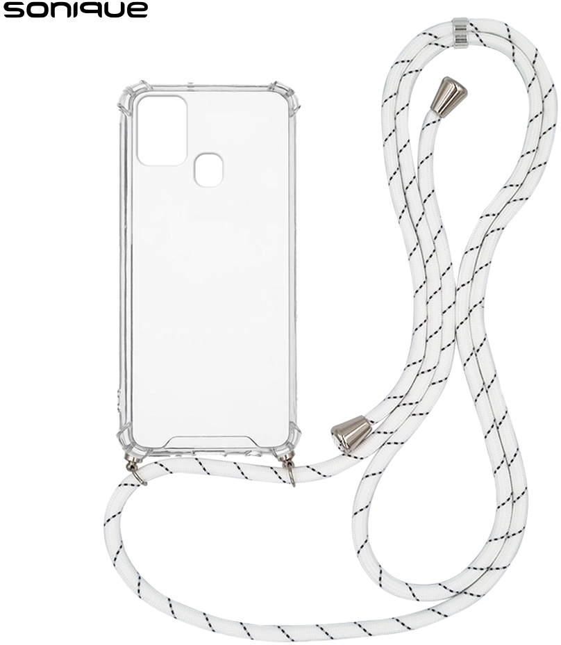Θήκη Σιλικόνης με Κορδόνι Sonique Armor Clear Samsung Galaxy A21s Rainbow Λευκό - Sonique - Rainbow Λευκό - Galaxy A21s