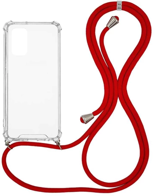 Θήκη Σιλικόνης με Κορδόνι Sonique Armor Clear Samsung Galaxy A32 5G Κόκκινο - Sonique - Κόκκινο - Galaxy A32 5G