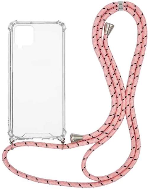 Θήκη Σιλικόνης με Κορδόνι Sonique Armor Clear Samsung Galaxy A22 4G / Galaxy M32 4G / Galaxy M22 4G Rainbow Ροζ - Sonique - Rainbow Ροζ - Galaxy A22 4G, Galaxy M22 4G, Galaxy M32 4G