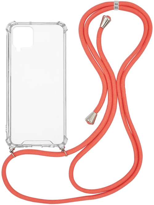 Θήκη Σιλικόνης με Κορδόνι Sonique Armor Clear Samsung Galaxy A22 4G / Galaxy M32 4G / Galaxy M22 4G Κοραλλί - Sonique - Κοραλλί - Galaxy A22 4G, Galaxy M22 4G, Galaxy M32 4G