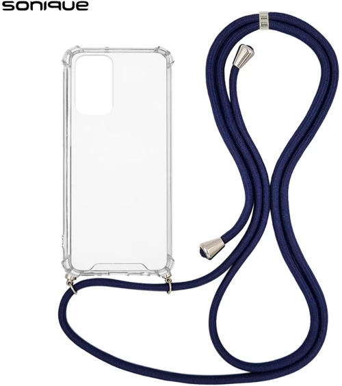 Θήκη Σιλικόνης με Κορδόνι Sonique Armor Clear Xiaomi Redmi Note 10 5G / Poco M3 Pro 5G Μπλε Σκούρο - Sonique - Μπλε Σκούρο - Poco M3 Pro 5G, Redmi Note 10 5G