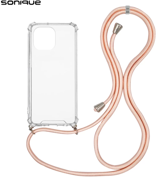 Θήκη Σιλικόνης με Κορδόνι Sonique Armor Clear Xiaomi Mi 11 Ροζ Σατινέ - Sonique - Ροζ Σατινέ - Mi 11