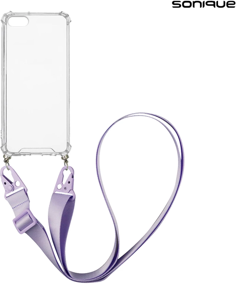 Θήκη Σιλικόνης με Strap Sonique Armor Clear Apple iPhone 7 / iPhone 8 / iPhone SE 2020 / iPhone SE 2022 Λιλά - Sonique - Λιλά - iphone 7, iphone 8, iPhone SE 2020, iPhone SE 2022