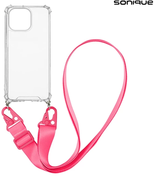 Θήκη Σιλικόνης με Strap Sonique Armor Clear Apple iPhone 14 Pro Max Φουξ - Sonique - Φουξ - iPhone 14 Pro Max