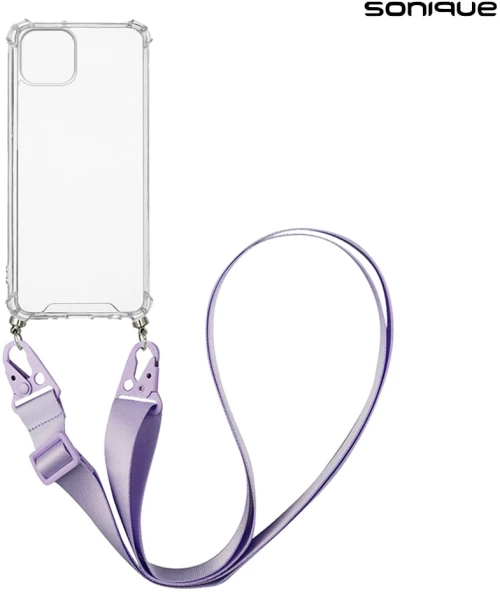 Θήκη Σιλικόνης με Strap Sonique Armor Clear Apple iPhone 14 Plus Λιλά - Sonique - Λιλά - iPhone 14 Plus