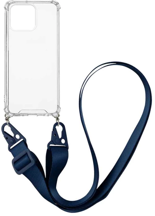 Θήκη Σιλικόνης με Strap Sonique Armor Clear Apple iPhone 13 Pro Μπλε Σκούρο - Sonique - Μπλε Σκούρο - iPhone 13 Pro