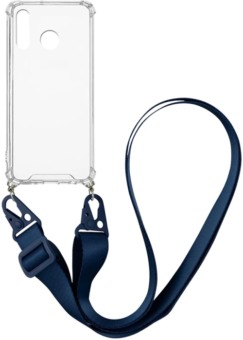 Θήκη Σιλικόνης με Strap Sonique Armor Clear Huawei P30 Lite Μπλε Σκούρο - Sonique - Μπλε Σκούρο - P30 Lite