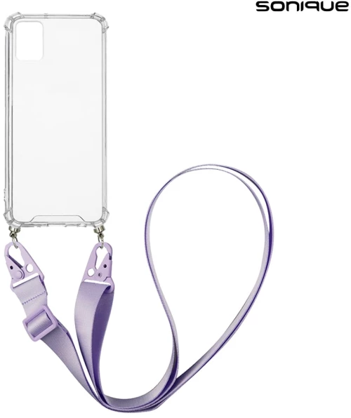 Θήκη Σιλικόνης με Strap Sonique Armor Clear Samsung Galaxy A51 Λιλά - Sonique - Λιλά - Galaxy A51