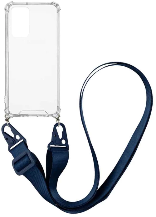 Θήκη Σιλικόνης με Strap Sonique Armor Clear Samsung Galaxy A52 4G / Galaxy A52 5G / Galaxy A52s 5G Μπλε Σκούρο - Sonique - Μπλε Σκούρο - Galaxy A52 4G, Galaxy A52 5G, Galaxy A52s 5G