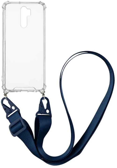 Θήκη Σιλικόνης με Strap Sonique Armor Clear Xiaomi Redmi 9 Μπλε Σκούρο - Sonique - Μπλε Σκούρο - Redmi 9