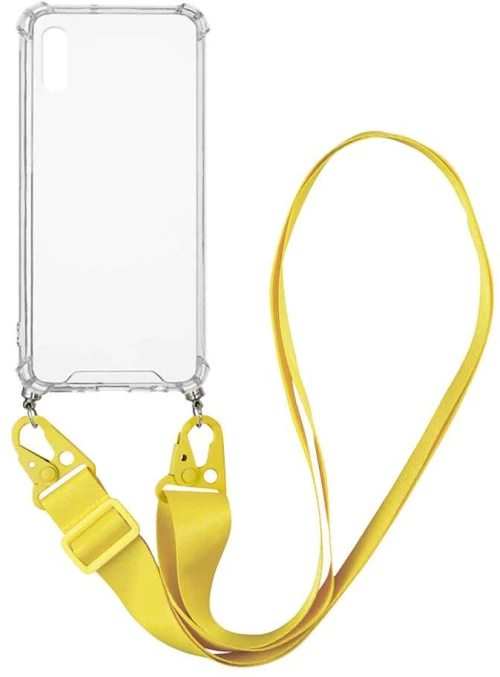 Θήκη Σιλικόνης με Strap Sonique Armor Clear Xiaomi Redmi 9A / Redmi 9AT Κίτρινο - Sonique - Κίτρινο - Redmi 9A, Redmi 9AT
