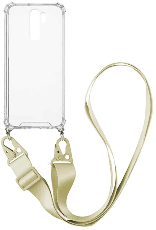Θήκη Σιλικόνης με Strap Sonique Armor Clear Xiaomi Redmi Note 8 Pro Μπεζ - Sonique - Μπεζ - Redmi Note 8 Pro