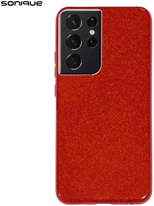 Θήκη Σιλικόνης Sonique Shiny Samsung Galaxy S21 Ultra Κόκκινο - Sonique - Κόκκινο - Galaxy S21 Ultra