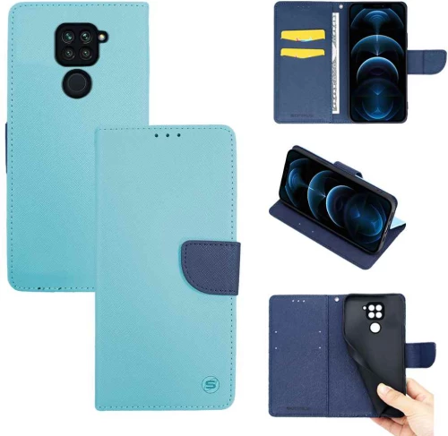 Θήκη Βιβλίο Sonique Trend Book Xiaomi Redmi Note 9 Σιέλ / Σκούρο Μπλε - Sonique - Σιέλ / Σκούρο Μπλε - Redmi Note 9