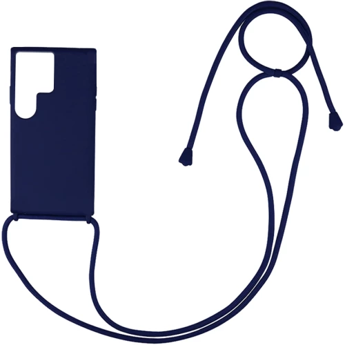 Θήκη Σιλικόνης με Κορδόνι CarryHang Samsung Galaxy S22 Ultra Μπλε Σκούρο - My Colors - Μπλε Σκούρο - Galaxy S22 Ultra