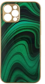 GKK Electroplate Marble Glass Case Apple iPhone 12 Pro Max Πράσινο - GKK - Πράσινο - iPhone 12 Pro Max