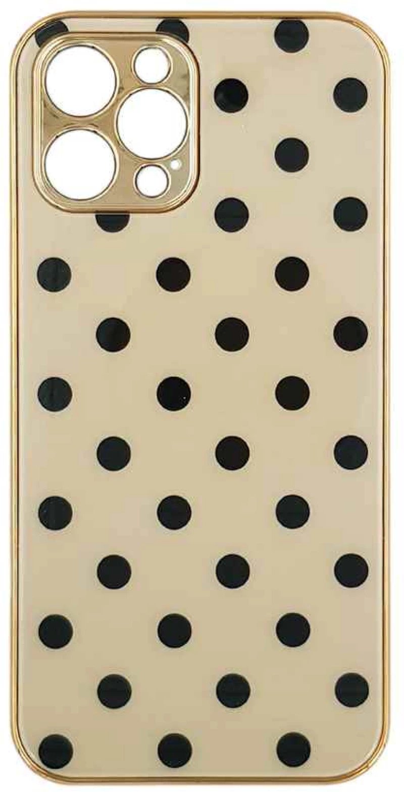 GKK Electroplate Glass Case Apple iPhone 12 Pro Πουά Μπεζ - GKK - Πουά Μπεζ - iPhone 12 Pro