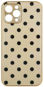 GKK Electroplate Glass Case Apple iPhone 12 Pro Πουά Μπεζ - GKK - Πουά Μπεζ - iPhone 12 Pro