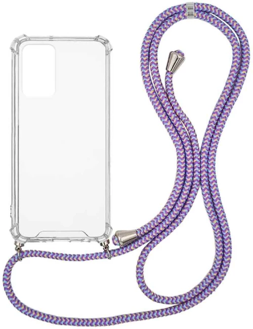 Θήκη Σιλικόνης με Κορδόνι Sonique Armor Clear Xiaomi Redmi Note 10 Pro Rainbow Λιλά - Sonique - Rainbow Λιλά - Redmi Note 10 Pro