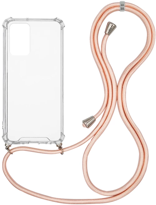 Θήκη Σιλικόνης με Κορδόνι Sonique Armor Clear Xiaomi Redmi Note 10 Pro Ροζ Σατινέ - Sonique - Ροζ Σατινέ - Redmi Note 10 Pro