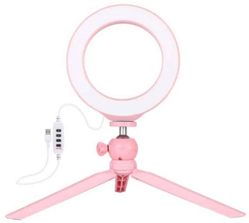 Puluz Ring Light LED 16εκ. με Τρίποδο Ροζ - Puluz - Ροζ
