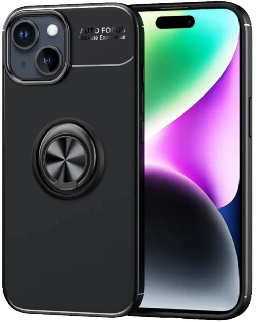 Θήκη Ancus AutoFocus Shock Proof με Ring Holder για Apple iPhone 15 Μαύρη