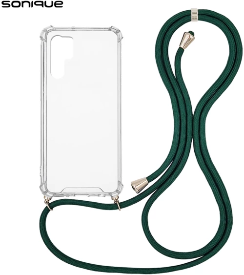 Θήκη Σιλικόνης με Κορδόνι Sonique Armor Clear Huawei P30 Pro Πράσινο Σκούρο - Sonique - Πράσινο Σκούρο - P30 Pro