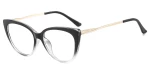 Techsuit - Anti-Blue Light Glasses Reflex Metal (F5018-C7) - Cat Eye - Transparent Black