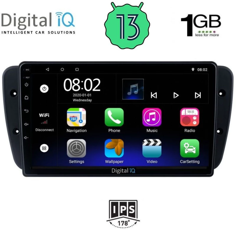 DIGITAL IQ RSA 1571_GPS (9inc) MULTIMEDIA TABLET OEM SEAT IBIZA mod. 2008-2015