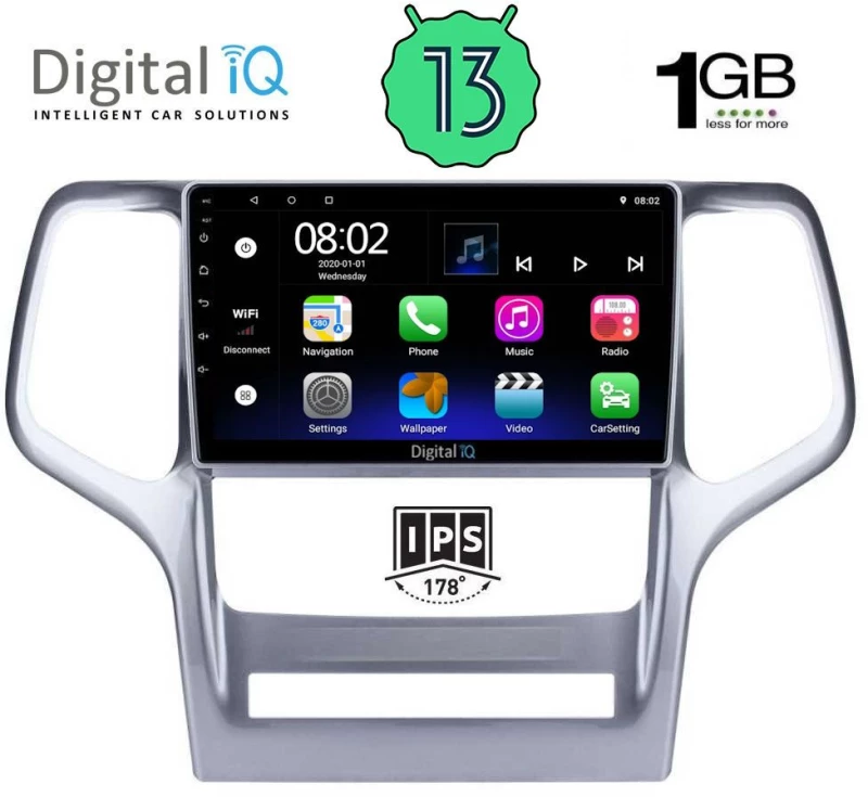 DIGITAL IQ RSA 1282_GPS (9inc) MULTIMEDIA TABLET OEM JEEP GRAND CHEROKEE mod. 2011-2014