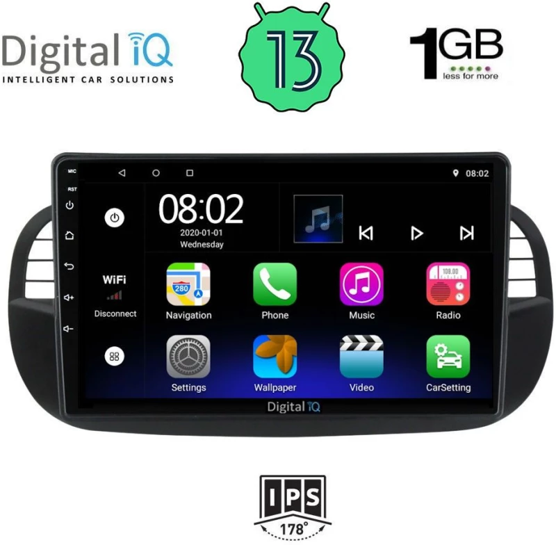 DIGITAL IQ RSA 1130_GPS (9inc) MULTIMEDIA TABLET OEM FIAT 500 mod. 2007-2015