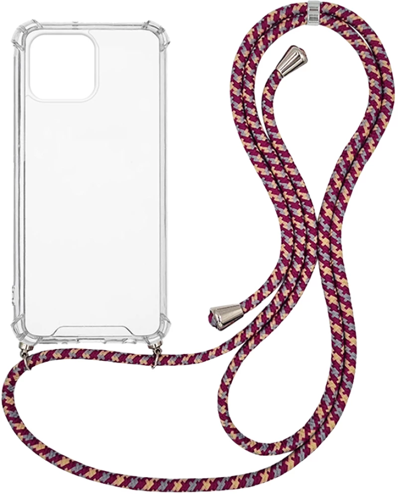 Θήκη Σιλικόνης με Κορδόνι Sonique Armor Clear Apple iPhone 13 Pro Max Rainbow Μπορντό - Sonique - Rainbow Μπορντό - iPhone 13 Pro Max