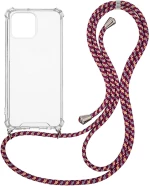 Θήκη Σιλικόνης με Κορδόνι Sonique Armor Clear Apple iPhone 13 Pro Max Rainbow Μπορντό - Sonique - Rainbow Μπορντό - iPhone 13 Pro Max
