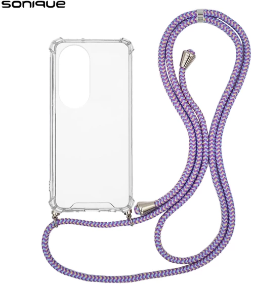 Θήκη Σιλικόνης με Κορδόνι Sonique Armor Clear Huawei P50 Pro Rainbow Λιλά - Sonique - Rainbow Λιλά - P50 Pro