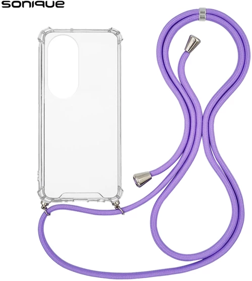 Θήκη Σιλικόνης με Κορδόνι Sonique Armor Clear Huawei P50 Pro Λιλά - Sonique - Λιλά - P50 Pro