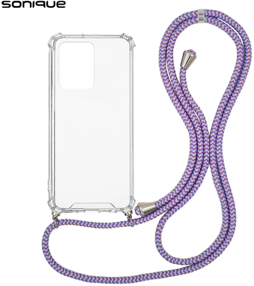 Θήκη Σιλικόνης με Κορδόνι Sonique Armor Clear Xiaomi Redmi Note 12 Pro 5G / Poco X5 Pro 5G Rainbow Λιλά - Sonique - Rainbow Λιλά - Poco X5 Pro 5G, Redmi Note 12 Pro 5G