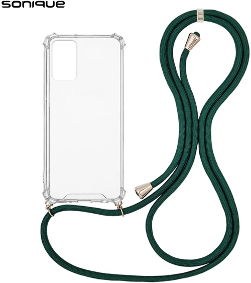 Θήκη Σιλικόνης με Κορδόνι Sonique Armor Clear Xiaomi Redmi Note 10 / Redmi Note 10s / Poco M5s Πράσινο Σκούρο - Sonique - Πράσινο Σκούρο - Poco M5s, Redmi Note 10, Redmi Note 10s