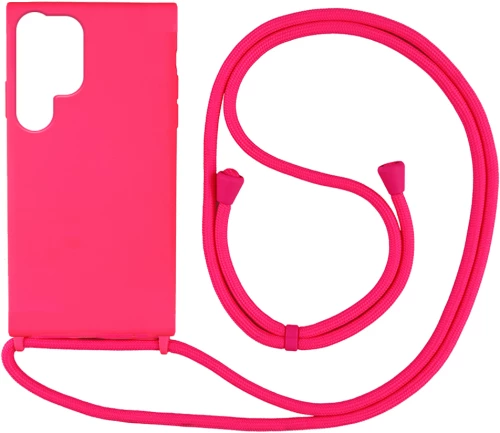 Θήκη Σιλικόνης με Κορδόνι CarryHang Samsung Galaxy S23 Ultra Φουξ - My Colors - Φουξ - Galaxy S23 Ultra