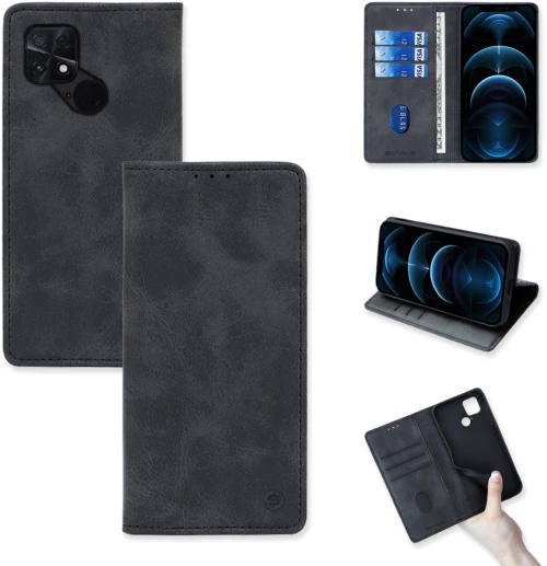 Θήκη Βιβλίο Vintage Magnet Book Sonique Xiaomi Poco C40 Μαύρο - Sonique - Μαύρο - Poco C40